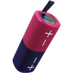 EssenceOasis Portable Bluetooth Speaker, Waterproof Wireless Speaker, Pink and Blue, LED Light Ring, Carry Strap