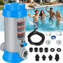 RovPool Offline Automatic Pool Chlorinator,9 lbs Capacity Pool Chlorine Feeder,Easy Set Automatic Chlorinator Feeder with Adjustable Output,Chlorinator for Inground/Above Ground Pool Chlorinator,Blue