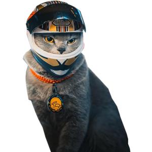 Pet Motorcycle Helmet for Cat Dog - Full Face Outdoor Bike Riding Helmet Hat (Multicolor)