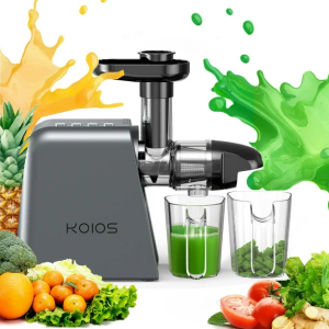 Cold Press Juicer, Juicer Machine for Vegetable and Fruit, Masticating Juicer Machine with 2 Speed Modes & Reverse function, Celery Juicer with Quiet Motor, Easy to Clean with Brush, Non-BPA