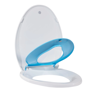 Toilet Seat with Toddler Seat Elongated – Potty Training Toilet Seat Cover for Kids and Adults, Built-in Child Seat for Easy Training, Durable PP Material, Blue