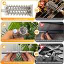 Small Grill Brush Bristle Free for Outdoor Grill, BBQ Grill Brush with Removable Aluminum Handle, Stainless Steel Grill Cleaner with Scraper, Suitable for Ceramic Grills, Removable Aluminum Handle