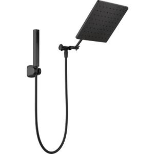 Universal Showering 1.75 GPM Single Function Modern Rain Shower Head and Hand Shower Combo with Adjustable Extension Arm and Touch-Clean Nozzles - Matte Black