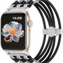 Omnillert Beaded Bands Compatible with Apple Watch Band 40mm 42mm 38mm 41mm 45mm 44mm 49mm Women, Boho Solace Stretchy Cute Braided Bracelet Band for iWatch Band Series SE Ultra 10 9 8 7 6 5 4 3 2 1