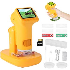 (41)
1600X Kids Microscope, Detachable Microscope for Kids Handheld Mini Digital Microscope with Photo Video Function, Rechargeable Educational Toys with 64GB, 6 Slides and Easter Gifts for Kids