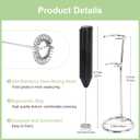 Handheld Milk Frother, Electric Matcha Whisk, Matcha Whisk Set with Food Grade Stainless Steel Whisk, Suitable for Matcha, Coffee,Hot Chocolate,Milk and Protein Powder, One Bracket Stand is Included
