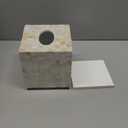 5.9 Mother of Pearl Tissue Box Cover for Kleenex and More  Handcrafted Square Tissue Holder with Sliding Bottom  Decorative Napkin Dispenser for Bathroom, Bedroom, Kitchen, Office