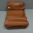 Custom Logo PU Leather Waterproof Cosmetic Bag Pouch Skincare Cosmetic Partition Storage Travel Toiletry Bag Makeup Bag, Brown - Pack of 3