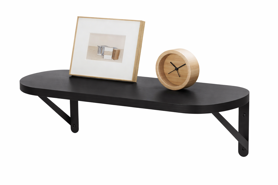 IBUYKE Deep Floating Shelves for Wall,8 Inch Deep Floating Shelf 16W x 8D Wood Wall Shelf,Wide Floating Bookshelf for Living Room, Kitchen, Office TFS002B-2 Rounded Edges