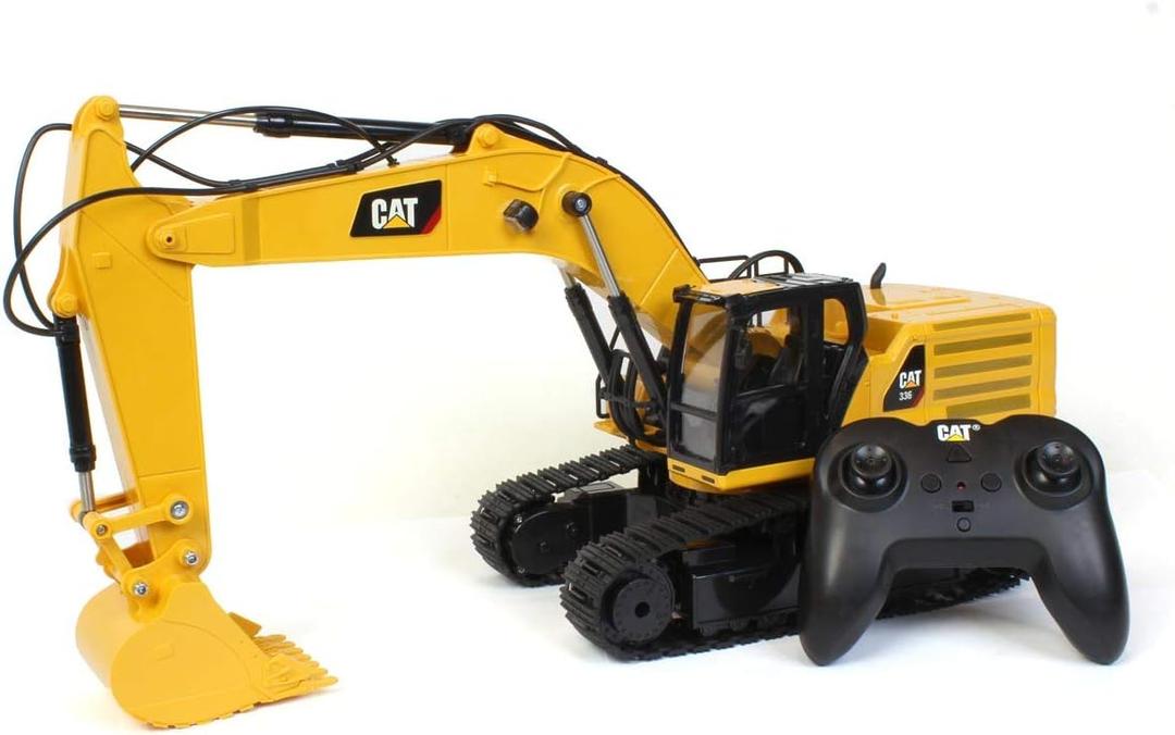Diecast Masters RC Truck CAT 336 Excavator | Fully Functional Radio Control 1:24 Scale Model Remote Truck, Caterpillar Trucks Yellow 25001, Approx Measurements: 19.3in L x 6.5in W x 8.7in H