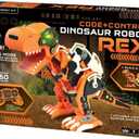 Thames & Kosmos Code+Control Dinosaur Robot REX Robotics & Engineering STEM Kit | Build & Program a Robotic T. Rex | Includes Sensor, Motor, Lights & Sounds | No App Required | Ages 8+
