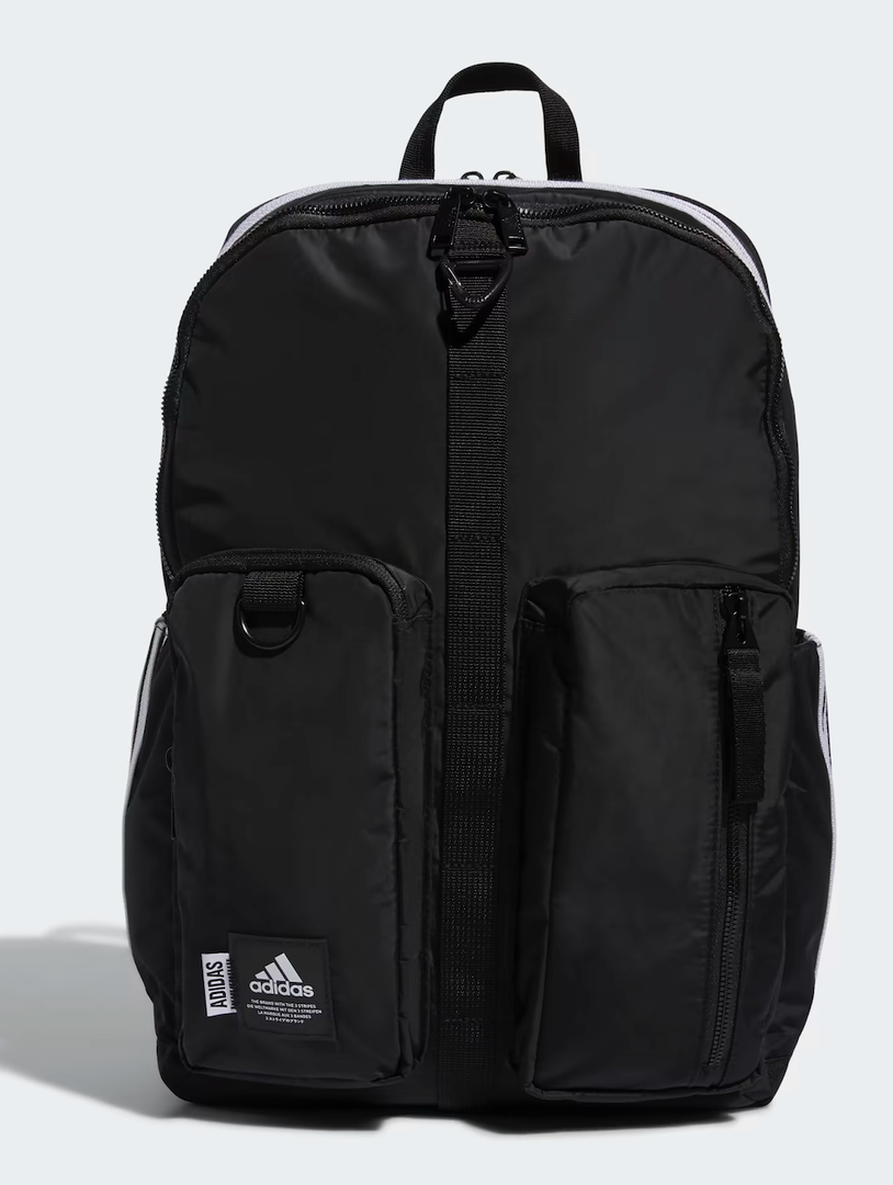 adidas Iconic 3 Stripe Backpack, Black/White, One Size