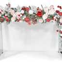 WBHome Pre-lit 6 Feet/72 Inch Christmas Garland, Sweet Red & White Lighted Garland with 50 LED Lights for Indoor Outdoor Xmas Decor Holiday Decorations, Battery Operated (Batteries NOT Included)