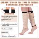 3 Pairs Lymphedema Compression Leg Wraps Adjustable Lower Leg Cover up Medical Shin Splint Wrap for Heaviness Fatigue(Black-complexion Leg Wrap)