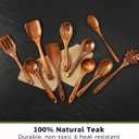 10 Piece Natural Teak Wooden Utensil Set, Wooden Spoons & Spatulas for Cooking, Non Toxic Kitchen Utensils Set, Easy to Clean, Durable, Ergonomic, Kitchen Essentials for New Home, Gifts for Women