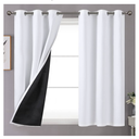 YoungsTex White 100% Blackout Curtains 48 Inches Length for Bedroom Window, Short Thermal Insulated Black Out Drapes with Grommet Energy Saving with Double Layer, 2 Panels, 42 X 48 Inch