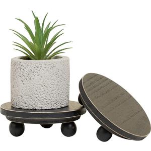 4 Pcs Wood Riser - Display Stand for Farmhouse Decor, Black