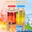 1 Gallon 2 PCS Glass Beverage Dispenser, Drink Dispensers for Parties, Lemonade Dispenser with Airtight Valve and Stainless Steel Spigot for Party,Lemonade,Juice, Tea