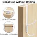 2 x niffgaff Lang Over Door Hook 2-Pack - Heavy Duty Door Hook with Support Pads, 9 Inches Tall Child-Friendly Height, No Drilling Required, Fits Doors Up to 1 Inches Thick, Alloy Metal, White