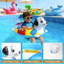 4 Pack Inflatable Pool Floats for Toddler Age 3-7 Animal Swim Tube Rings for Kids Infant Baby Ride on Beach Floaties with Safety Seat&Handle for Summer Lake Pool (Flamingo, Turtle, Whale, Dalmatian)