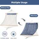 SUNCREAT Hammocks Replacement Hammock for Stand, 475 lbs Capacity, Two Person Backyard Hammock with Pad for Outside, Dark Gray Pattern