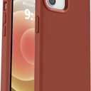 Vooii Compatible with iPhone 12 Case/iPhone 12 Pro Case, Liquid Silicone Upgrade [Soft Anti-Scratch Microfiber Lining] [Shockproof Drop Protection] Phone Case 6.1 inch - Caramel
