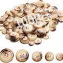 Sewing Buttons - Craft Buttons, 5 Sizes of 100 Pcs Versatile Buttons for Sewing, DIY Projects and Holiday Decoration (Ecru)