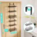 HapiRm Over Door Organizer Storage - Separable Door Organizer Hanging with 6 Metal Large Capacity Baskets for Bathroom Bedroom Kitchen Pantry Closet (Black)
