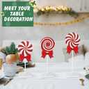 3 Pcs Christmas Table Decorations Wooden Candy Set Tiered Tray Decor Red and White Candy Centerpieces Wood Decorations for Home Tables Christmas Decor (Fresh)