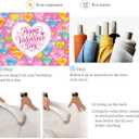 Happy Valentine's Day Banner Backdrop 8x6FT Pink Love Heart Valentines Photography Background Colorful Heart Valentines Party Decorations Photo Props (8x6FT: 96x72 inch)