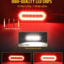 Partsam 2Pcs 6.3" inch Oval Truck Trailer Led Tail Stop Brake Lights Taillights Running Red and White Backup Reverse Lights, Sealed 6.3 inch Oval led Trailer Tail Lights w reflectors Flush Mount