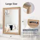 AAZZKANG Rustic Mirrors for Wall Rectangle Wooden Frame Hanging Mirror for Bedroom Bathroom Living Room Entryway Large 20"x16"