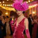 Kgromfy Tea Party Hat for Women Fascinator Hat Elegant Church Hats Wedding Headband Luxury Fancy Hat Lady Headwear for Derby