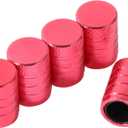 2 x Pink Anodized Aluminum Tire Valve Stem Caps with Plastic Inner Sleeve, Corrosion Resistant. Universal Valve Caps for Cars, Trucks, Motorcycles, Pack of 5