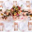 100PCS Rose Gold Plastic Bowls - 12 oz Disposable Salad Bowls - Heavy Duty Disposable Soup Bowl - Fancy Plastic Ice Cream Bowl for Weddings Parties Catering Picnics