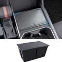 Center Console Hidden Organizer Compatible with 2022 2023 2024 2025 2026 Toyota Tundra and 2026 Toyota Sequoia Accessories OEM Secret Compartment Storage Box Press Open(Fit SR/SR5/Limited/TRD Pro)