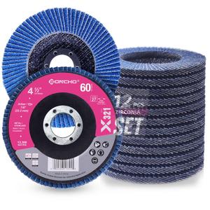 Flap Discs 4 1/2 for Angle Grinder,40 Grit Type 27 Zirconia Abrasive Grinding Wheel,7/8" Flap Sanding Disc for Metal, Wood, Stainless Steel Finishing (12 Pack)