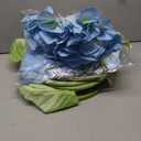 3Pcs Artificial Hydrangea Flowers for Outside, Large Flower Decorations for Birthday Party, Fake Flowers for Garden, Hotel, Office, Home Farmhouse Decor, Wedding, Art Gallery, Store-Blue