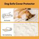 FUNNY FUZZY Pet Couch Cover for Sofa, Waterproof Couch Cover for Dogs Washable, Pet Friendly Fuzzy Sofa Covers Thick Soft Dog Bed Mat Non Slip for Couches and Sofas, Cream White, 27.6"70.9"