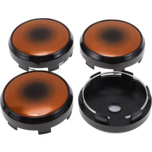 ACROPIX 4 Pcs Wheel Center Caps Hub Caps Rim Center Caps 2.42" 2.60" Wheel Caps Hubcap Center Covers Black Cover with Black Orange Label Plastic 6 Clips Black