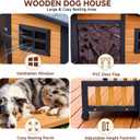 Insulated Outdoor Dog House for Small and Medium-Sized Dogs, Weatherproof Wooden Shelter with Elevated Floor & Ventilation, Easy Assembly (39.3” L x 37.5” W x 30” H)