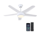 White Ceiling Fans with Lights - 44" Modern Ceiling Fans with 5 Blades and 3CCT Dimmable, Low Profile Ceiling Light Fixture, Indoor/Outdoor Ceiling Fan Light for Bedroom, Covered Patios