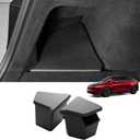 LUCKEASY Rear Trunk Storage Bins Fit for Tesla Model Y Juniper 2025 2026 Standard & Premium & Performance Trunk Side Storage Box with Lids Rear Cargo Garbage Bins Juniper 2026 Accessories Black TPE