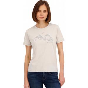 Spyder Women's Metallic Sun Graphic Short Sleeve Tee T-Shirt (Beige, M)