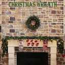 24" Christmas Wreath - Christmas Wreaths for Front Door - Christmas Decorations - Real Touch Norfolk Pine Wreath for Indoor Outdoor Wall Window Porch - Cedar Reef Garland - Free LED String Lights