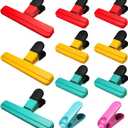 11 Pack Chip Clips Food Bag Clips for Food Packages Chips Storage Bags Heavy Duty Snack Kitchen Potato (3 Large, 6 Small & 2 Round, Bright Style)