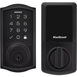 Kwikset SmartCode 270 Keyless Entry Electronic Touchpad Deadbolt Door Lock with Auto-Lock, Custom User Codes, Advanced Security in Matte Black Traditional