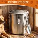 PRRPRR 10LB Stainless Steel Dog Food Storage Container with Lid & Scoop, Large Dog Food Storage Container for Dry Pet Food, Metal Dog Food Container, Pet Food Storage Container for Kibble
