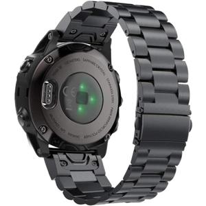 Abanen Stainless Steel Watch Bands for Garmin epix Pro 42mm / Fenix 8 43mm / Fenix 7S / 6S /5S, 20mm Quick Fit Metal Adjustable Replacement Wristband Strap for Garmin Descent MK2S / Instinct 2S (Black)