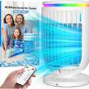 Portable Air Conditioners,Personal Mini Air Conditioner Fan with 1200ml Water Tank,4 in 1 Evaporative Air Cooler Cooling Fan with 3 Speeds,7 Colors Night Light, Portable AC for Bedroom Office Desk
